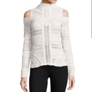 Stunning lace stretch burnout sleeve top